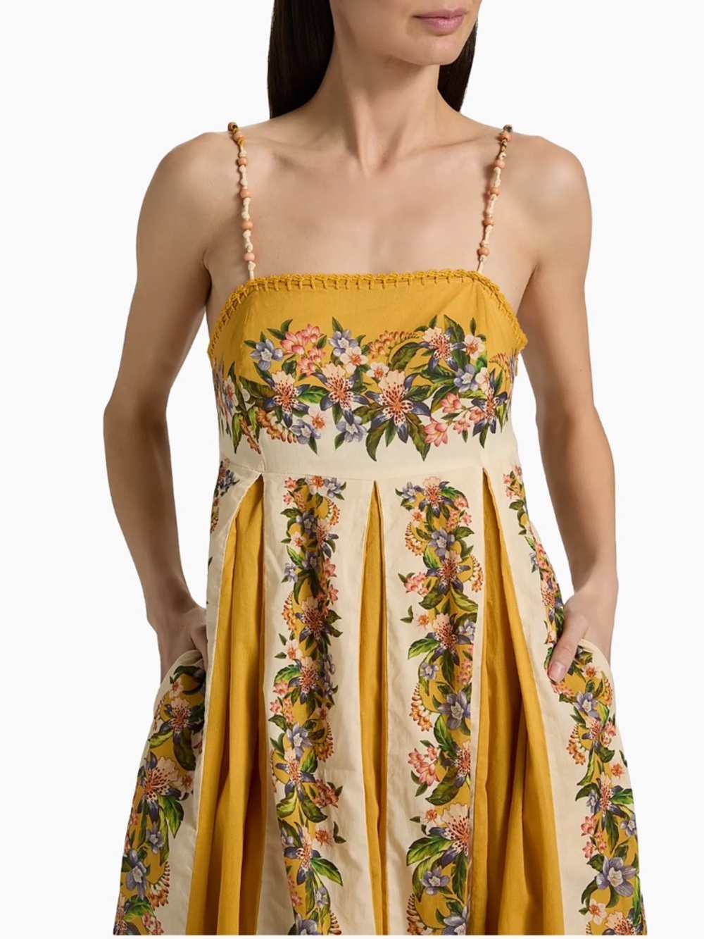 FARM Rio Sand Hilo Stripes Midi Dress Size Large NWT - Picture 4 of 16